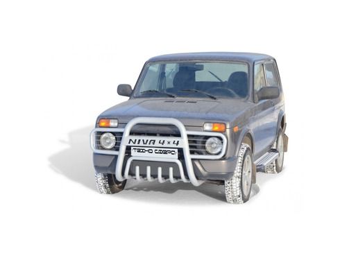 Дуга передняя 0379 «Niva 4x4 прямая с ушами» с дополнительной защитой двигателя d63,5 для Лада 4х4 Urban_1